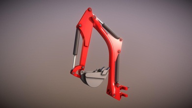 rigged excavator shovel arm -1- high-poly - buy royalty free 3d model vis-all-3d vis-all mini-excavator 3dhaupt construction-machinery software-service-john-gmbh construction-machines baumaschinen shovel-arm construction-equipment 3d print model - Mito3D