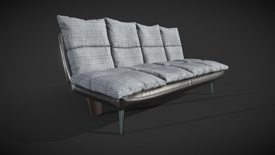 rigged sofa bed - buy royalty free 3d model pbr3d 9814d51 3d print model - Mito3D