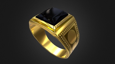 ring golden black sapphire - buy royalty free 3d model carlbon 3dcarlbon e5a28fa 3d print model - Mito3D