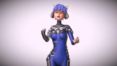 robotique femelle personnage asymétrique acheter royalties libre 3d modèle edjan fiction combattant bats combat cyborg science fille animée 39 animation anime3d Bras robot sci weapon 3d print model - Mito3D