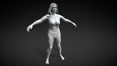 volta agitado t pose fêmea personagem corpo baixar livre 3d modelo sardinha Kevinwalter 4d57946 3d print model - Mito3D