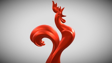 rooster - buy royalty free 3d model marat 584ea6f simple sculpture ready 3d-print 3d print model - Mito3D