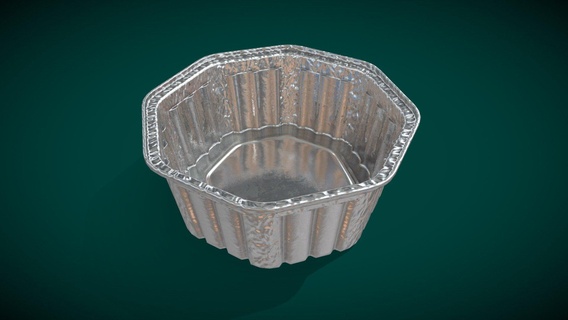 rounded aluminum foil tray - buy royalty free 3d model we3do we3domodel storage household packaging recycling paper aluminium pan reusable recycle box biodegradable polystyrene disposable food-container container food-packaging foil-tray 3d print model - Mito3D