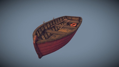 row boat - 3d model sk1ttle 1152ce6 wooden made blender substance painter most textures myself designer my first attempt making stylized asset so took loooong time 3d print model - Mito3D