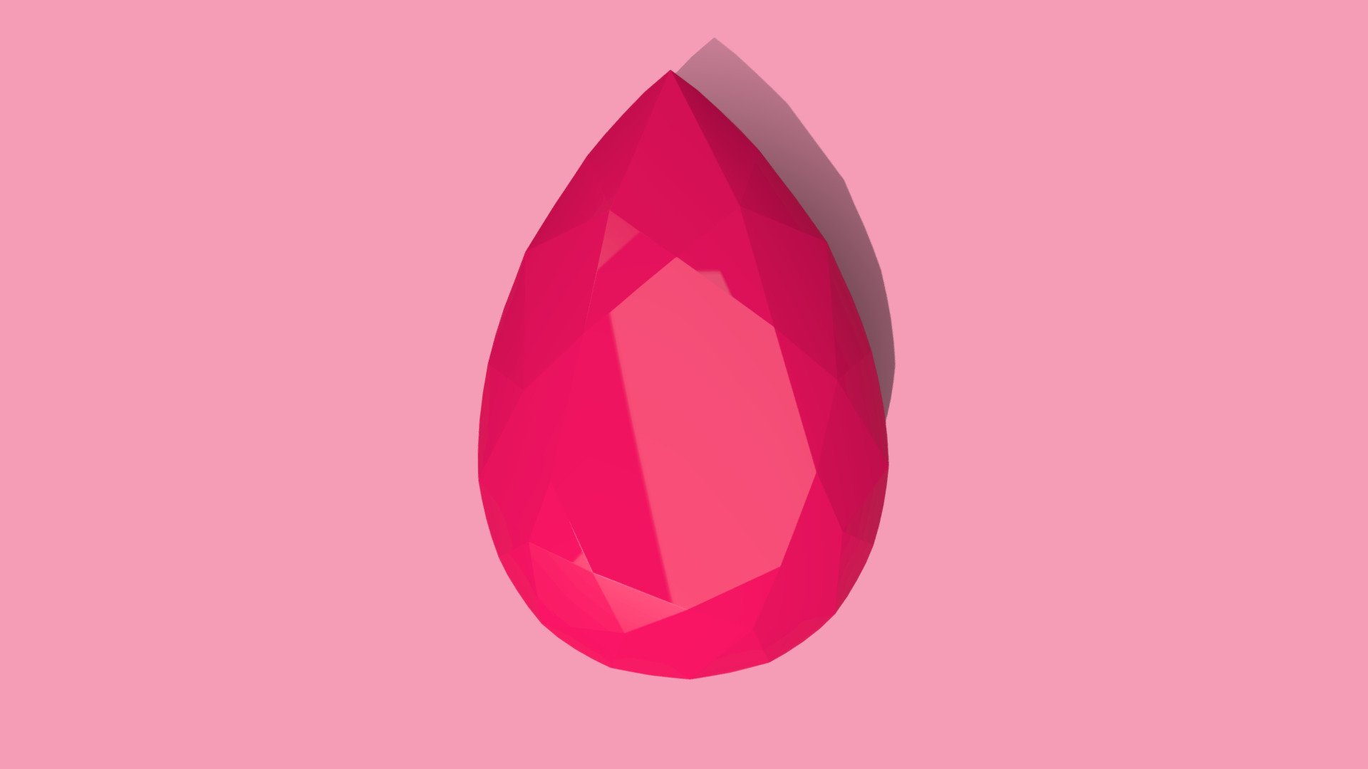 ruby gem - pear cut buy royalty free 3d model render night mohor rozman 046706a gemstone into shape designed both rendering print polygons vertices low poly 121 153 high 761 793 available file variants blend + obj stl solid mesh ready 3D print model - Mito3D