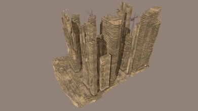 ruiné ville détruit paysage urbain pack acheter royalties libre 3d modèle Korboleev korboleevd 0e85fee 3d print model - Mito3D