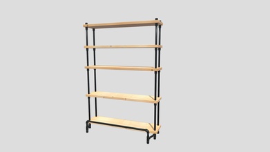 rustic pipe plank bookshelf - download free 3d model lincolnlabs c8ee59a metal wood 3d print model - Mito3D