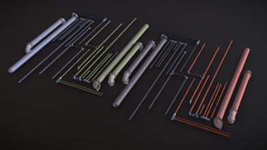 rusty industrial pipe kit - buy royalty free 3d model xaeon de1e550 3d print model - Mito3D