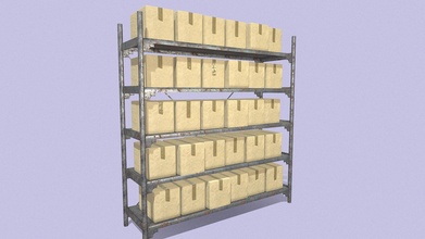 rusty metal warehouse shelving - download free 3d model jimbogies ccc250d 3d print model - Mito3D