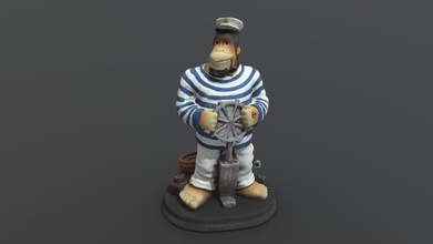sailor ape - download free 3d model nik nikska a5227f9 figurine part my grandfather s collection figurines he been collecting over 50 years you may enjoy other models https sketchfabcom collections sailor-figurines created decimated agisoft metashape shot canon 2000d disclaimer do not own any copyrights frankly know might even work original acquired owned please follow license terms use commercial product 3d print model - Mito3D
