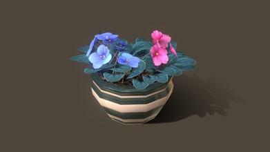 saintpaulia flowers low-poly - download free 3d model elena elenaferfor 6f78eee 3d print model - Mito3D