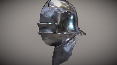 sallet helmet - buy royalty free 3d model omassyx armor armour medieval 3dprintable 3dprinting salada 3dprint knight 3d print model - Mito3D