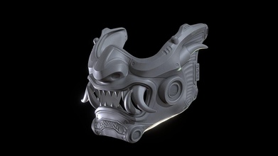 samurai mask iv - 3d printing v1 buy royalty free model omassyx stl prop 3dprinting kabuto japanese mempo 3d print model - Mito3D