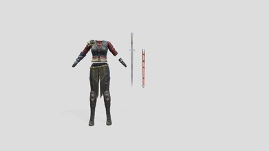 save 5in1 full medieval female warrior outfit - buy royalty free 3d model 3dia 88cc564 top non-overlapping clean uvs left right boot share same uv boots swords pants gloves separate each quads fbx obj game ready can fitted virtually any character little bit fiddleing we do many different characters 2048 px textures baked albedo ao normals roughness secular please ask other questions tos -our models&rsquo derivative versions changing texture form used resold platform providing doesn&rsquo t resemble original minor tweaks not accepted -you use our items you wish video published media production &ldquo is&rdquo your games source files can&rsquo downloaded item main selling rest usage subject standard licensing 3d print model - Mito3D