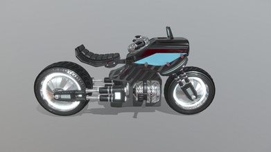 sci-fi mag-lev moto - modèle 3d damian de pierre damianstonedesign b72701d luxe long la gamme roues gratuite 3d print model - Mito3D
