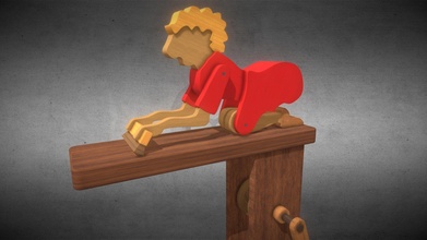 scrubbing lady wooden toy - download free 3d model trinityscsp aebe448 3d print model - Mito3D