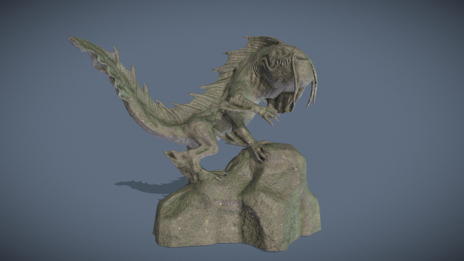 monstro do mar estátua - modelo 3d mike hbrt 86e729f fez zbrush textura quixel mixer 3D print model - Mito3D