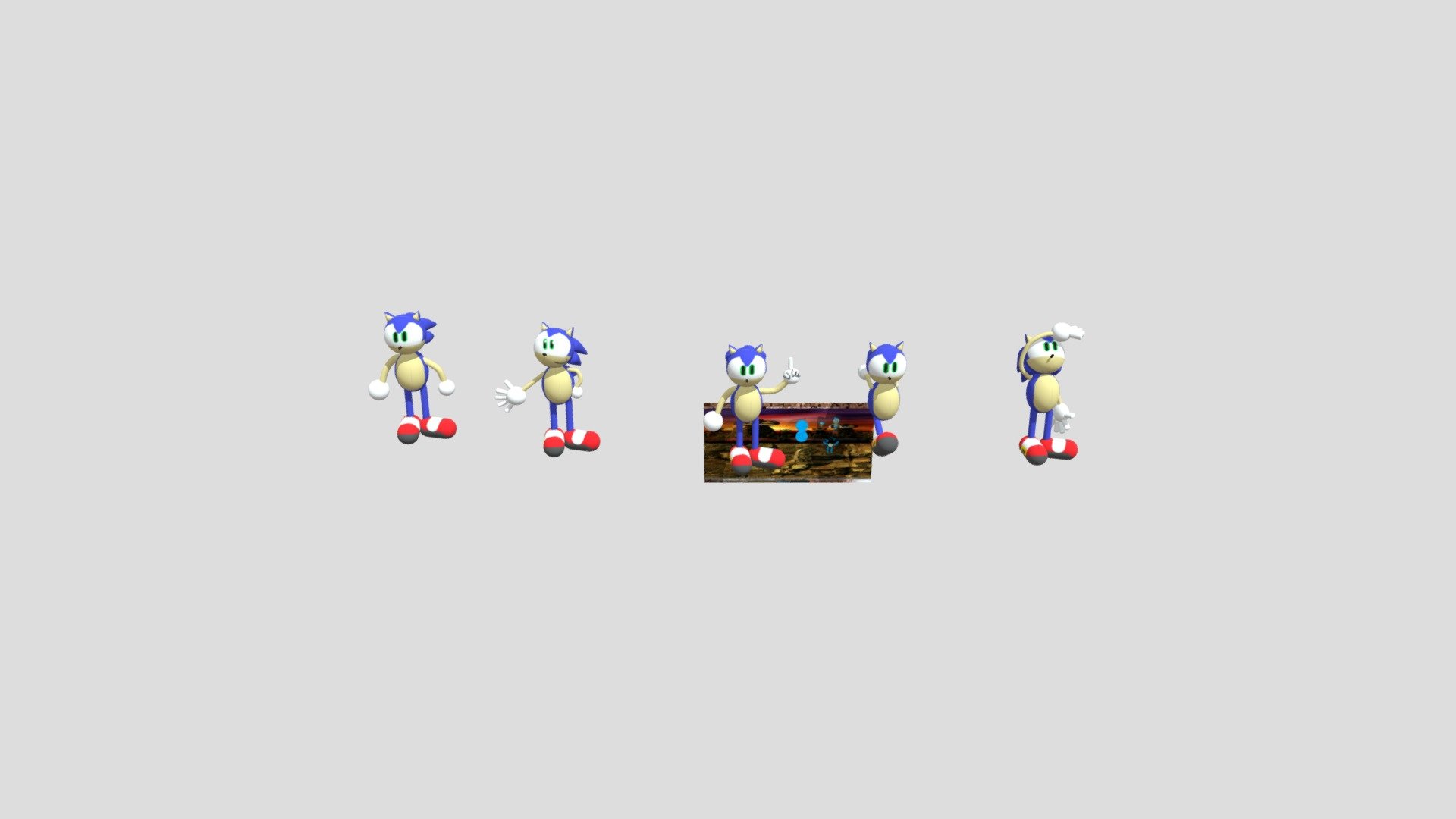 1991 Classic Sonic Model - Download Free 3D model by sebyseb