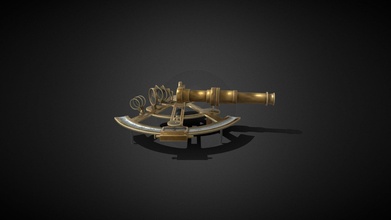 sextant - buy royalty free 3d model 3ddisco compass sailing antique ocean travel brass position nautic map water tool navigation nautical navigate ship industrial sea boat sextant-3d-model realistic-sextant 3d print model - Mito3D