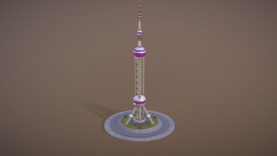 shanghai oriental pearl tower - buy royalty free 3d model gabriel quintana gabrielquintana 2e78d26 tv exterior urban landmark china famous architecture low-poly game city building radio 3d print model - Mito3D