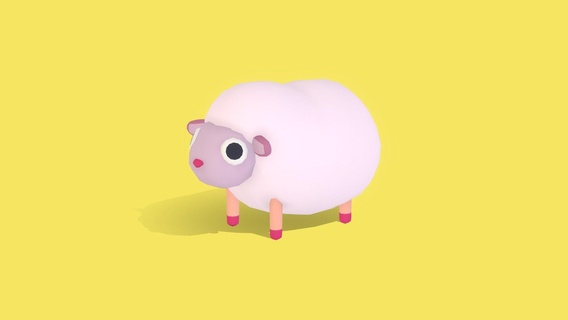 sheep - quirky series buy royalty free 3d model omabuarts studio toon cute pet animals farm baa stylized simple 3d print model - Mito3D
