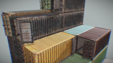 shipping containers stacked - 3d model virtual-matter 8c6a347 3d print model - Mito3D