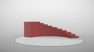 showroom - red stairs buy royalty free 3d model prefixa 5556bad art concept give environment support place show your 3d print model - Mito3D