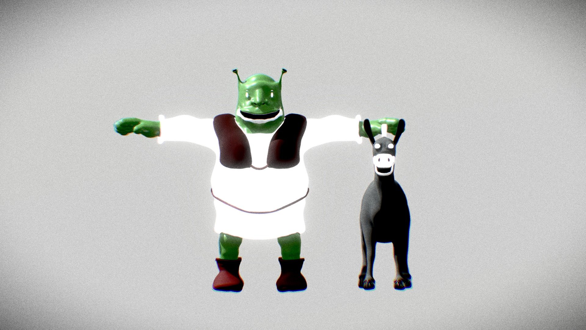 Shrek e Burro Modelo 3D $299 - .max - Free3D