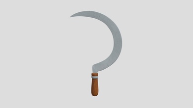sickle - buy royalty free 3d model edplus b8f55ab subdivision level 2 mirrored textures 1024 x two colors texture grey dark wooden materials metal handle formats stl obj fbx dae x3d origin located handle-center polygons 17344 vertices 8676 hope you enjoy 3d print model - Mito3D