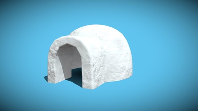simple igloo - download free 3d model sangeetblaze 18e44fd modelled textured there also destroyed variant available my page 3d print model - Mito3D