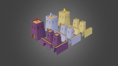 simple modular castle walls - 3d model lodgelus f08b290 3d print model - Mito3D