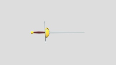 simples florete - modelo 3d peek teixo 8938604 florete, espada de ouro em forma concha crossguard 3d print model - Mito3D
