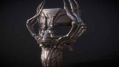 skull mask iii - buy royalty free 3d model omassyx skeleton bone decorative scary 3dprinting fantasy dark bones 3d print model - Mito3D