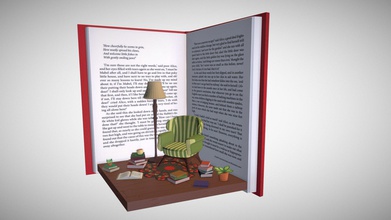 petite booknook - modèle 3d jazzkolart 19e2707 le temps de vous détendre en miniature petit 3d print model - Mito3D