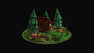 small cottage 3d fantasy scene - download free model sculptmike 5905515 cc attribution hope you guys like made way quite new thinking make turns out have nice day sure tell me if using project game assets any need obj send your e-mail comments should next idea hit follow more 3d print model - Mito3D