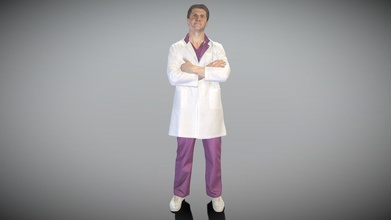 smiling male doctor crossed arms 320 - buy royalty free 3d model deep3dstudio bde74ea 3d print model - Mito3D