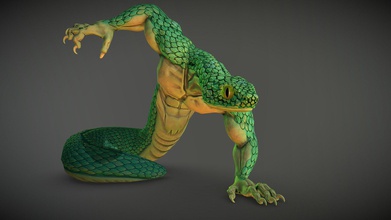 snake man - 3d model fweddy 4e39108 character project did my spare time he sculpted zbrush posed blender 3d print model - Mito3D