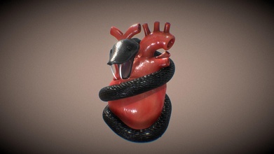 yılan boğulmuş kalp 3d model Felipe çılgın ff23608 3d print model - Mito3D