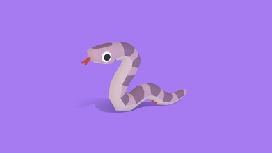 snek snake - quirky series buy royalty free 3d model omabuarts studio cute mammal vr ar gamedev slither lowpoly animal animated simple rigged 3d print model - Mito3D