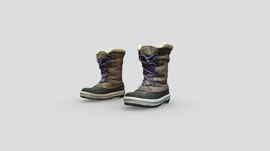 snow boots female character - buy royalty free 3d model marc sawyer whitewash studio architecture whitewashstudio d910ceb womens winter perfect those iclone creator digital humans positioned based a-pose apply skin weights 3 your way some brown black purple laces left right separate objects joined object file also included 3d print model - Mito3D