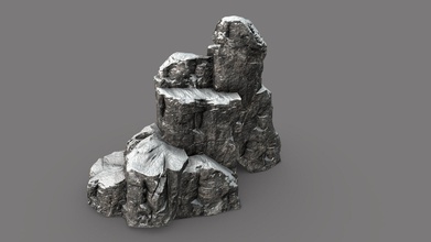 snowy cliff rock 001 - buy royalty free 3d model radju 5d4e326 3d print model - Mito3D