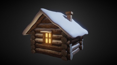 snowy wooden hut - buy royalty free 3d model gecko0307 857c02a 3d print model - Mito3D