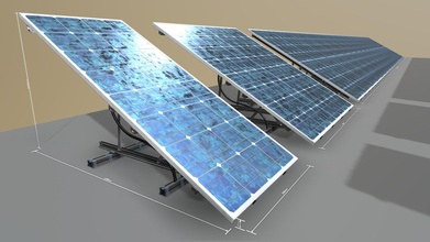 solaire panneaux gréé acheter royalties libre 3d modèle vis all vert énergie module Soleil panneau solar panel 3dhaupt low poly polycristallin 3d print model - Mito3D