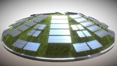 solarmodule version 4 low-poly - buy royalty free 3d model vis-all-3d vis-all power solar hill cell energy module sun panel grassy 3dhaupt software-service-john-gmbh pbr test industrial polycrystalline ground-part roof-part arranged 3d print model - Mito3D