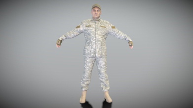 soldier american military uniform 295 - buy royalty free 3d model deep3dstudio 137c148 3d print model - Mito3D