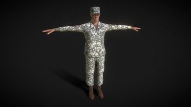 soldier cadet rigged - buy royalty free 3d model lucid dreams visuals vjluciddreams ceed475 3d print model - Mito3D