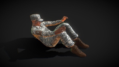 soldier cadet situps rigged - animated buy royalty free 3d model lucid dreams visuals vjluciddreams 0d16710 3d print model - Mito3D