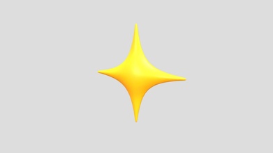 scintillare simbolo acquistare royalty gratuito 3d modello bariacg icona veloce brillante stella emoji glitter scintillio cartone animato Magia luce 3d print model - Mito3D