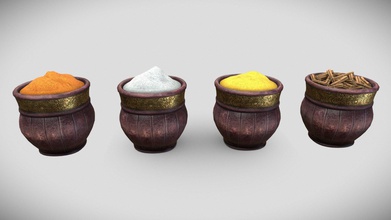 spice pots - buy royalty free 3d model animagamma c898a39 collection textures 512 1024 2048 color specular gloss normal occlusion maps included collada fbx obj formats 3d print model - Mito3D