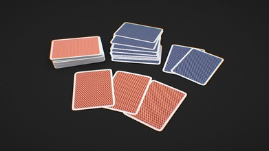 les piles de cartes à jouer - acheter des redevances gratuit modèle 3d steele steelefrau 5a95361 carte 2 couleur du matériau options low poly réaliste parfait rend chaque modélisés individuellement haute définition textures 3d print model - Mito3D